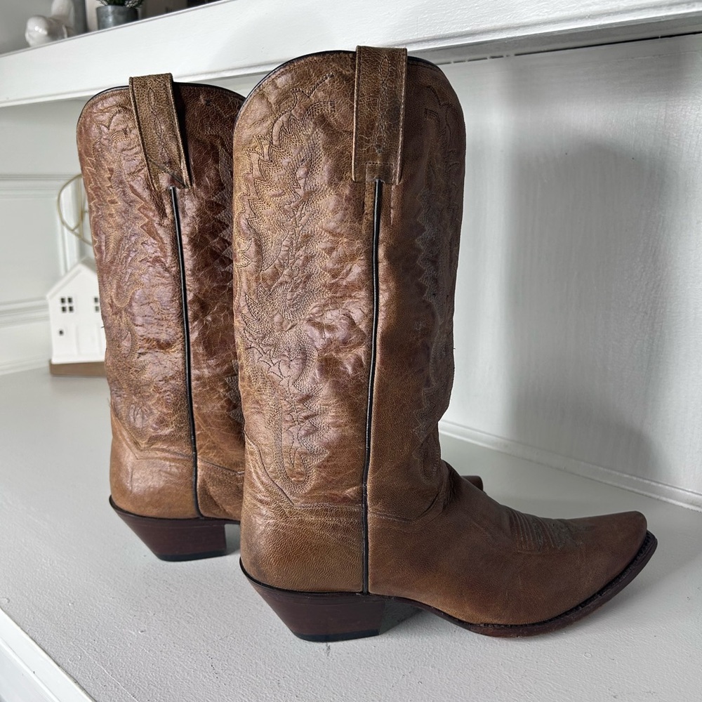 Dan Post Vintage Women’s Western Boots Size 11M Brown Leather Cowboy Boots - Picture 2 of 8